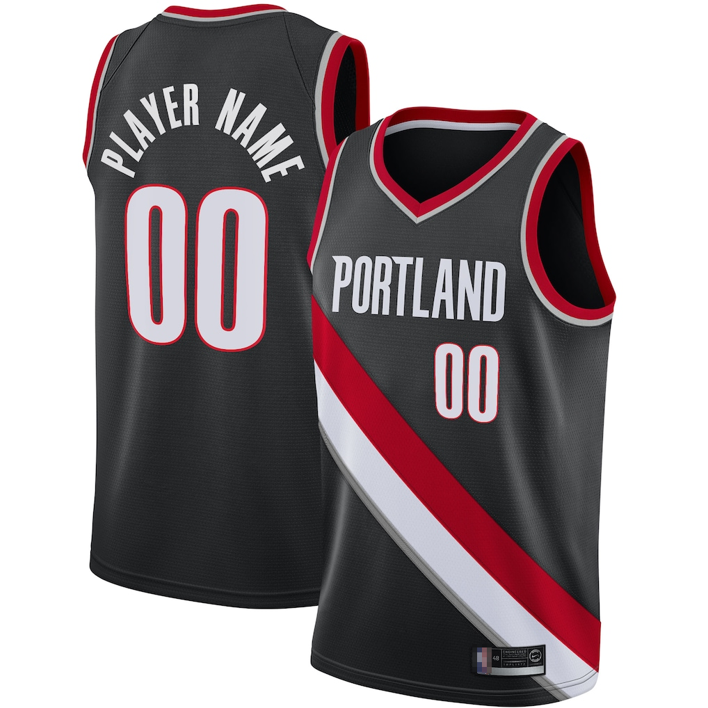 tocy Custom PT.Blazers Black 2020-2021 Swingman Jerseys - Icon Edition