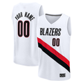 tocy Custom PT.Blazers Fanatics White Fast Break Replica Jerseys - Association Edition