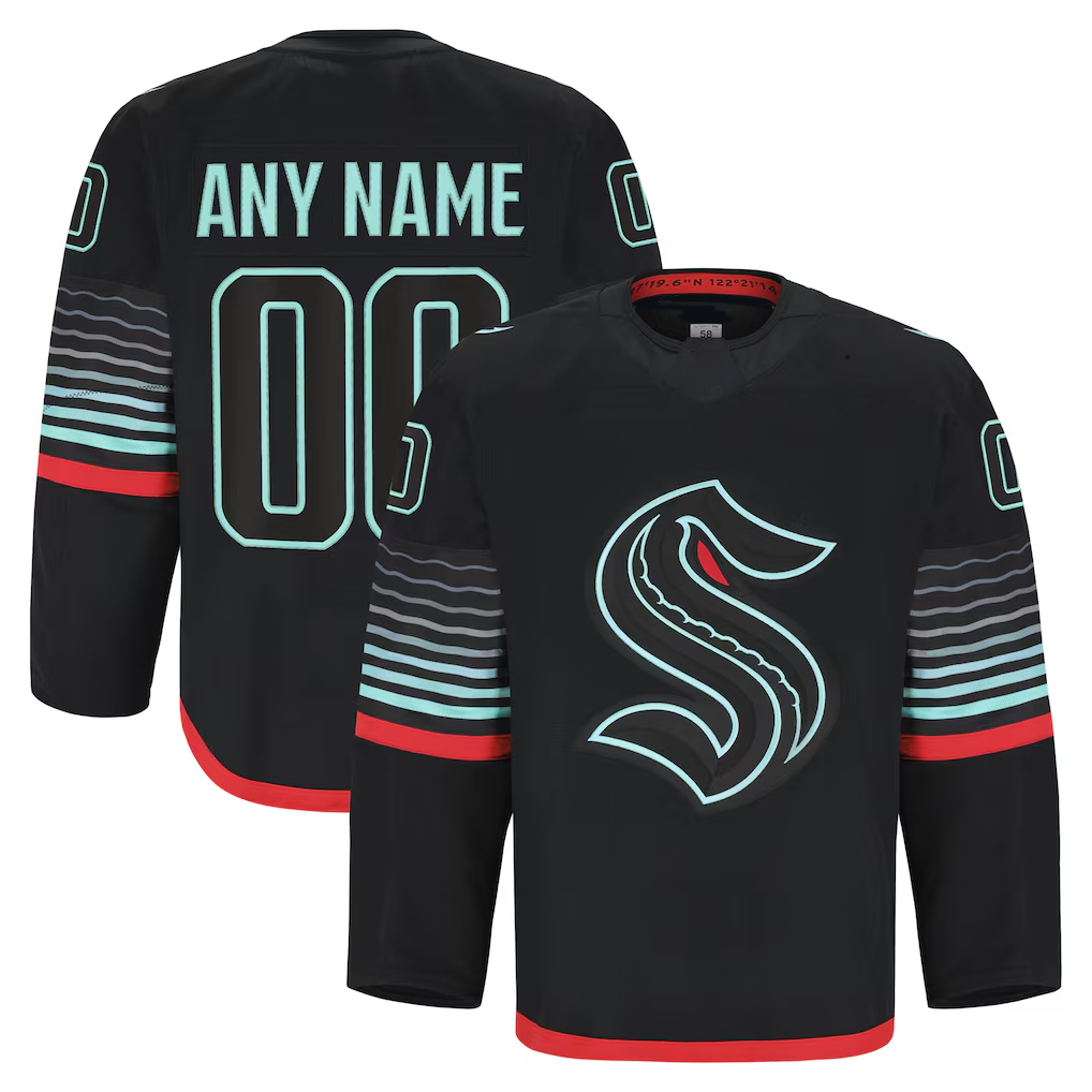 Tocy Custom S.Kraken Black Alternate Authentic Pro Jerseys