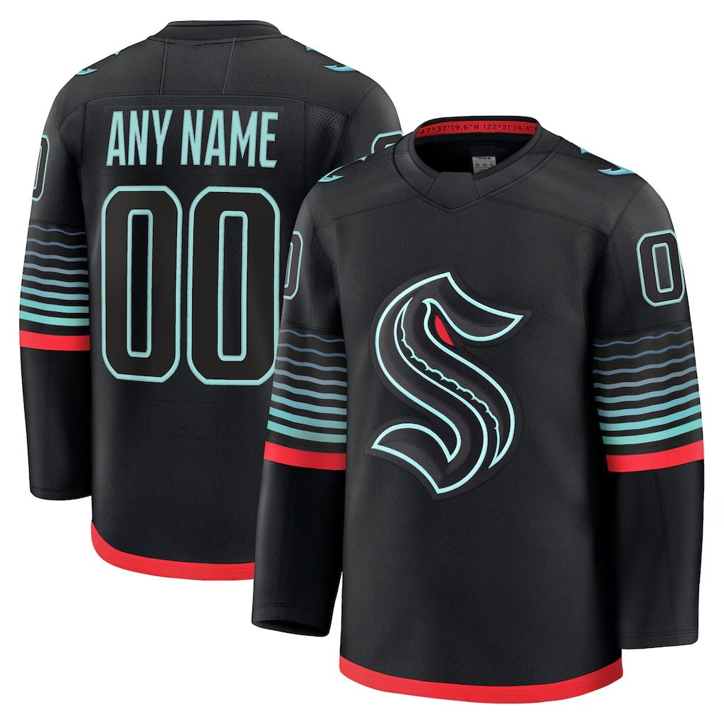 Tocy Custom S.Kraken Black Alternate Premium Jerseys