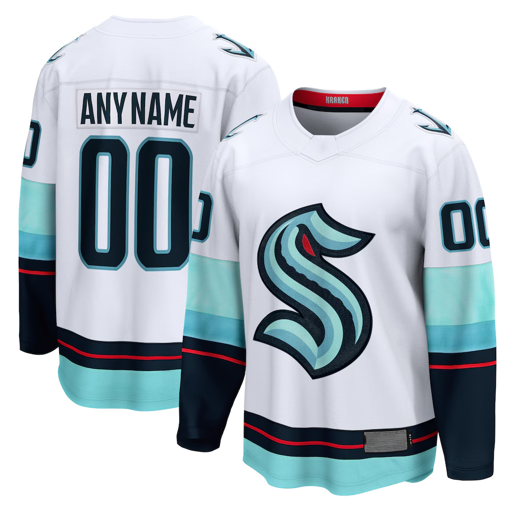 Tocy Custom S.Kraken White Away Breakaway Jerseys