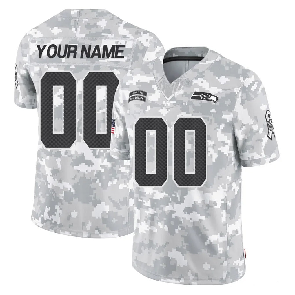 Tocy Custom S.Seahawks Arctic Camo Limited Salute To Service Home Game Any Name & Numbers Stitched Jerseys