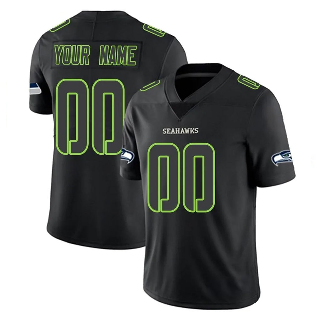 Tocy Custom S.Seahawks Black Impact Limited Home Game Any Name & Numbers Stitched Jerseys