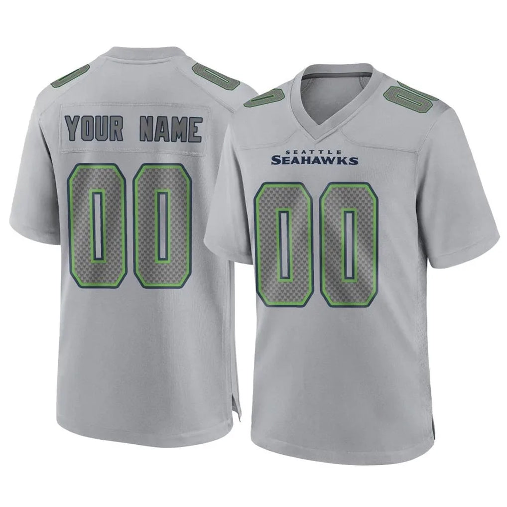 Tocy Custom S.Seahawks Gray Atmosphere Fashion Home Game Any Name & Numbers Stitched Jerseys