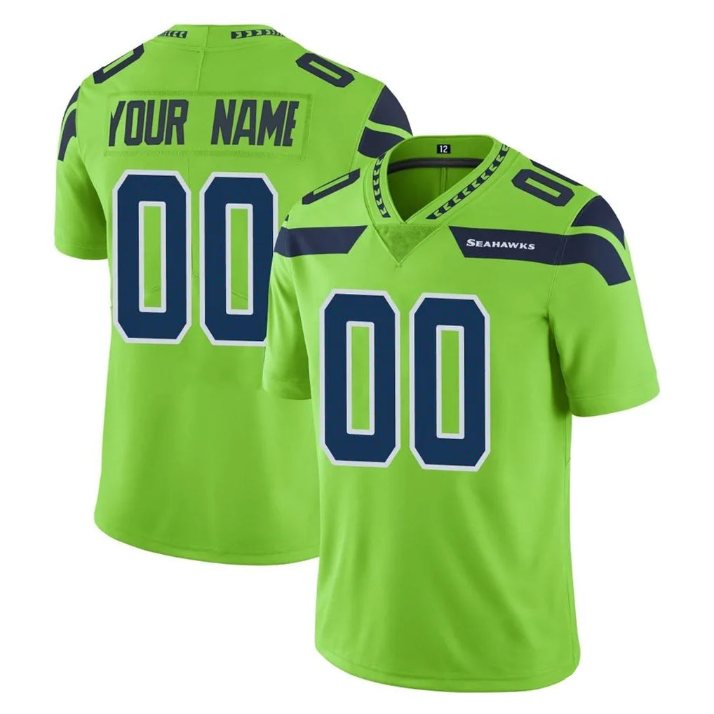 Tocy Custom S.Seahawks Green Limited Color Rush Home Game Any Name & Numbers Stitched Jerseys