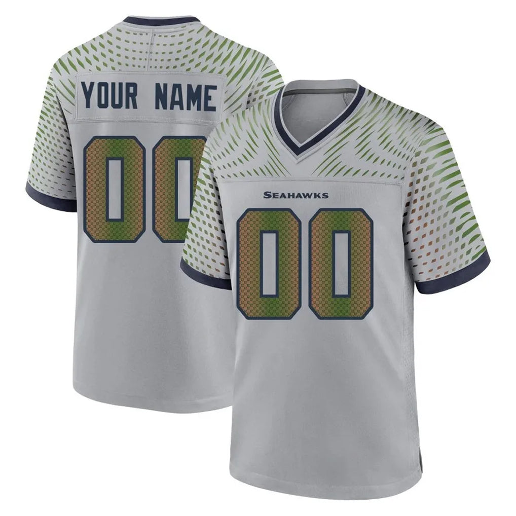 Tocy Custom S.Seahawks Grey 2025 Rivalries Collection Home Game Any Name & Numbers Stitched Jerseys