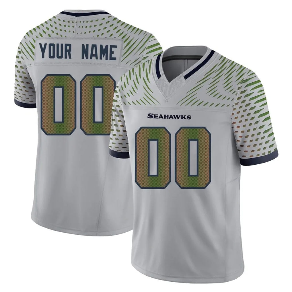 Tocy Custom S.Seahawks Grey Limited 2025 Rivalries Collection Home Game Any Name & Numbers Stitched Jerseys