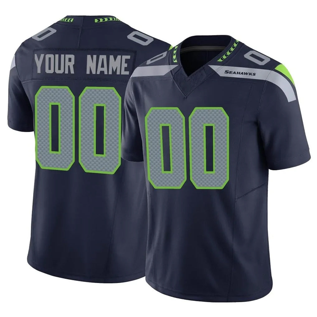 Tocy Custom S.Seahawks Navy Limited Vapor F.U.S.E. Home Game Any Name & Numbers Stitched Jerseys