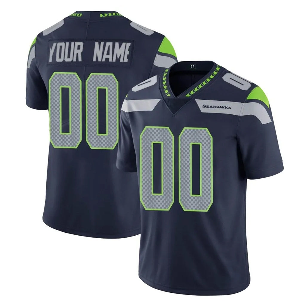 Tocy Custom S.Seahawks Navy Limited Vapor Untouchable Home Game Any Name & Numbers Stitched Jerseys