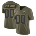 Tocy Custom S.Seahawks Olive 2025 Salute To Service Limited Home Game Any Name & Numbers Stitched Jerseys