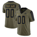 Tocy Custom S.Seahawks Olive Salute To Service Limited Game Any Name & Numbers Stitched Jerseys