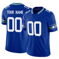 Tocy Custom S.Seahawks Royal Limited Throwback Vapor F.U.S.E. Home Game Any Name & Numbers Stitched Jerseys