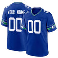 Tocy Custom S.Seahawks Royal Throwback Home Game Any Name & Numbers Stitched Jerseys