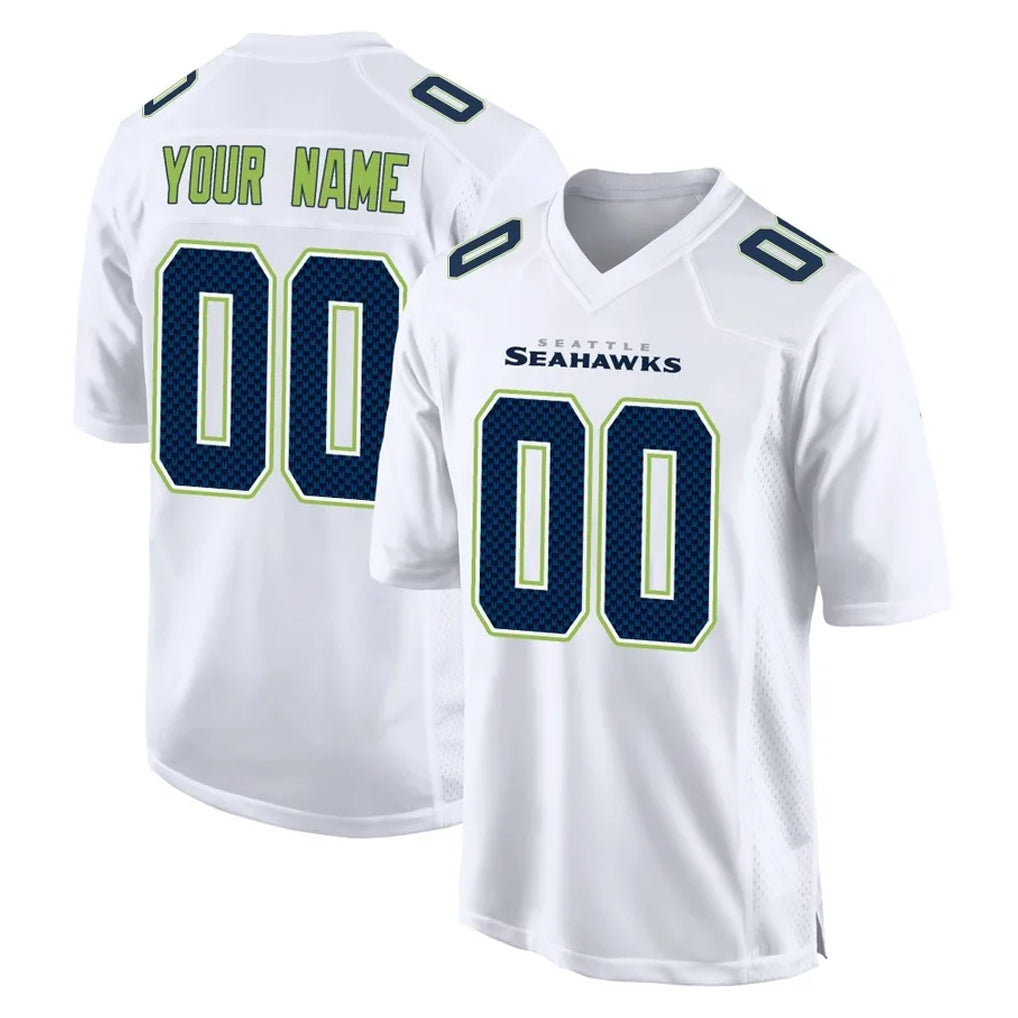 Tocy Custom S.Seahawks White Tundra Fashion Home Game Any Name & Numbers Stitched Jerseys