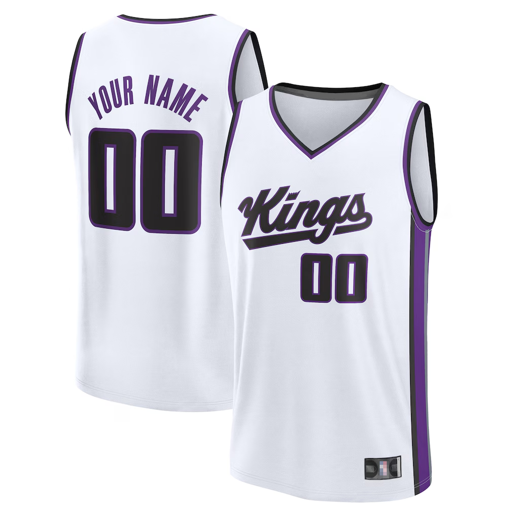 tocy Custom S.kings Fanatics White Fast Break Jerseys - Association Edition