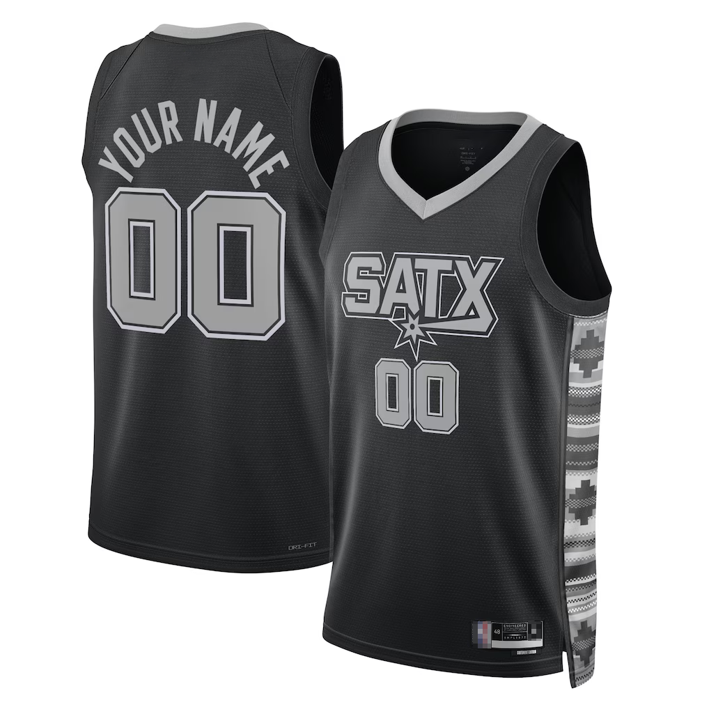 tocy Custom SA.Spurs Black 2022-2023 Swingman Jerseys - Statement Edition