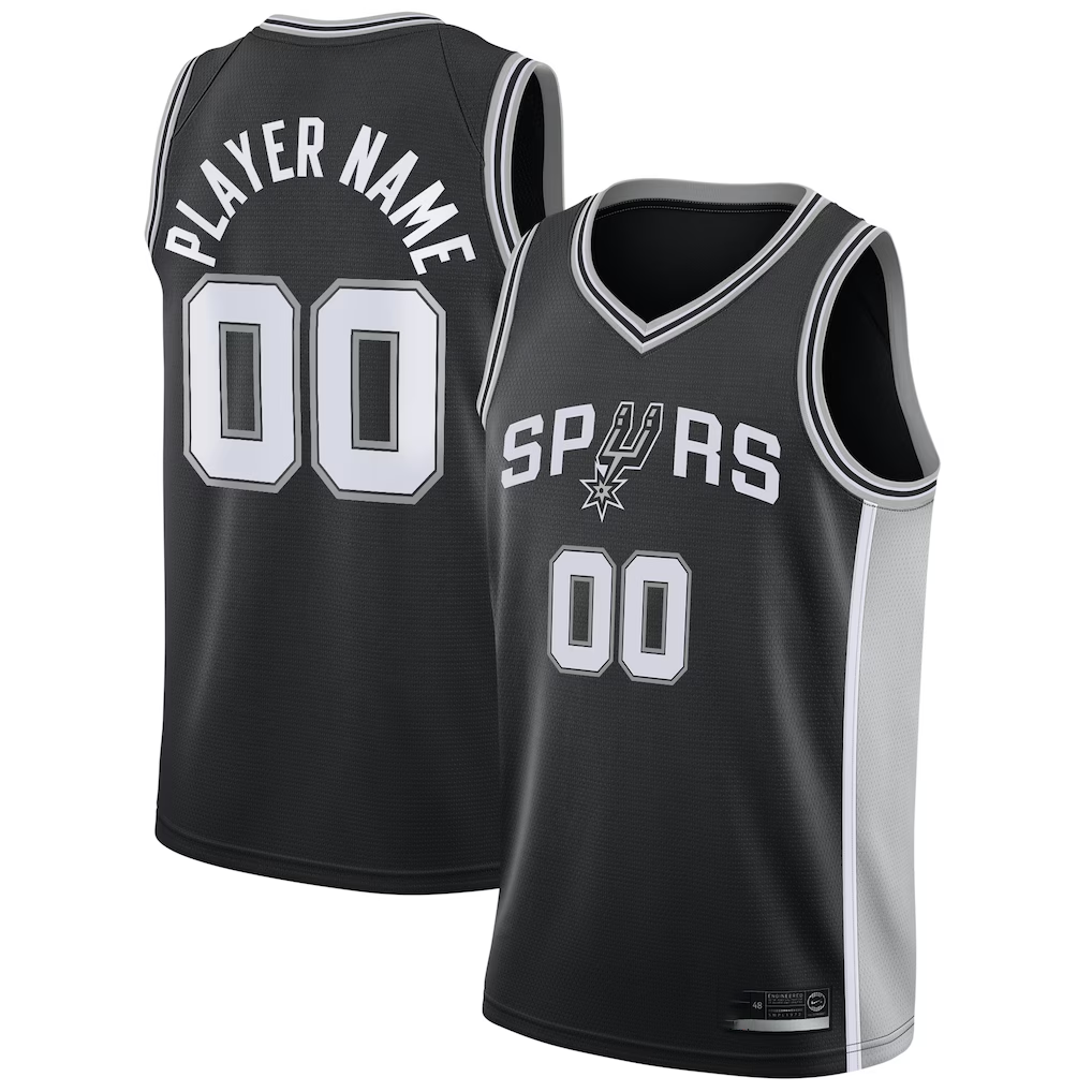 tocy Custom SA.Spurs Black Swingman Jerseys - Icon Edition