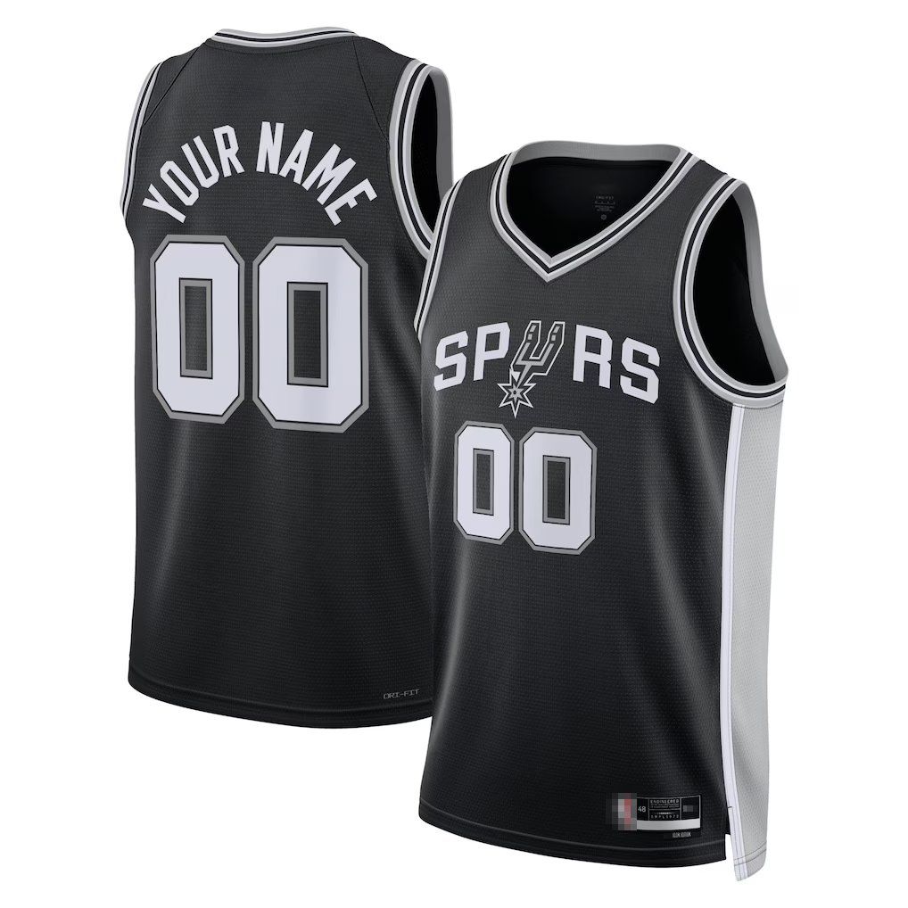 tocy Custom SA.Spurs Black Swingman Jerseys - Icon Edition