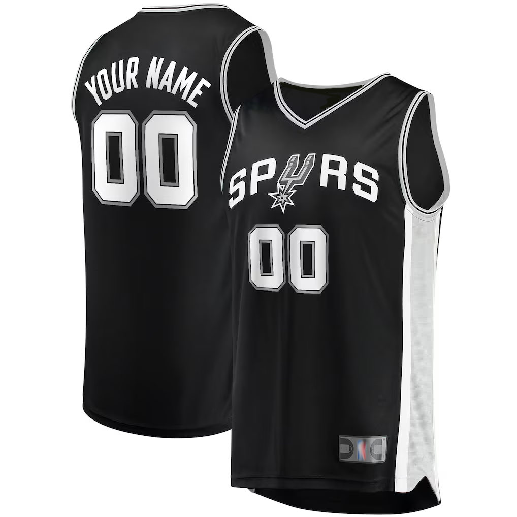 tocy Custom SA.Spurs Fanatics Black Fast Break Replica Jerseys - Icon Edition