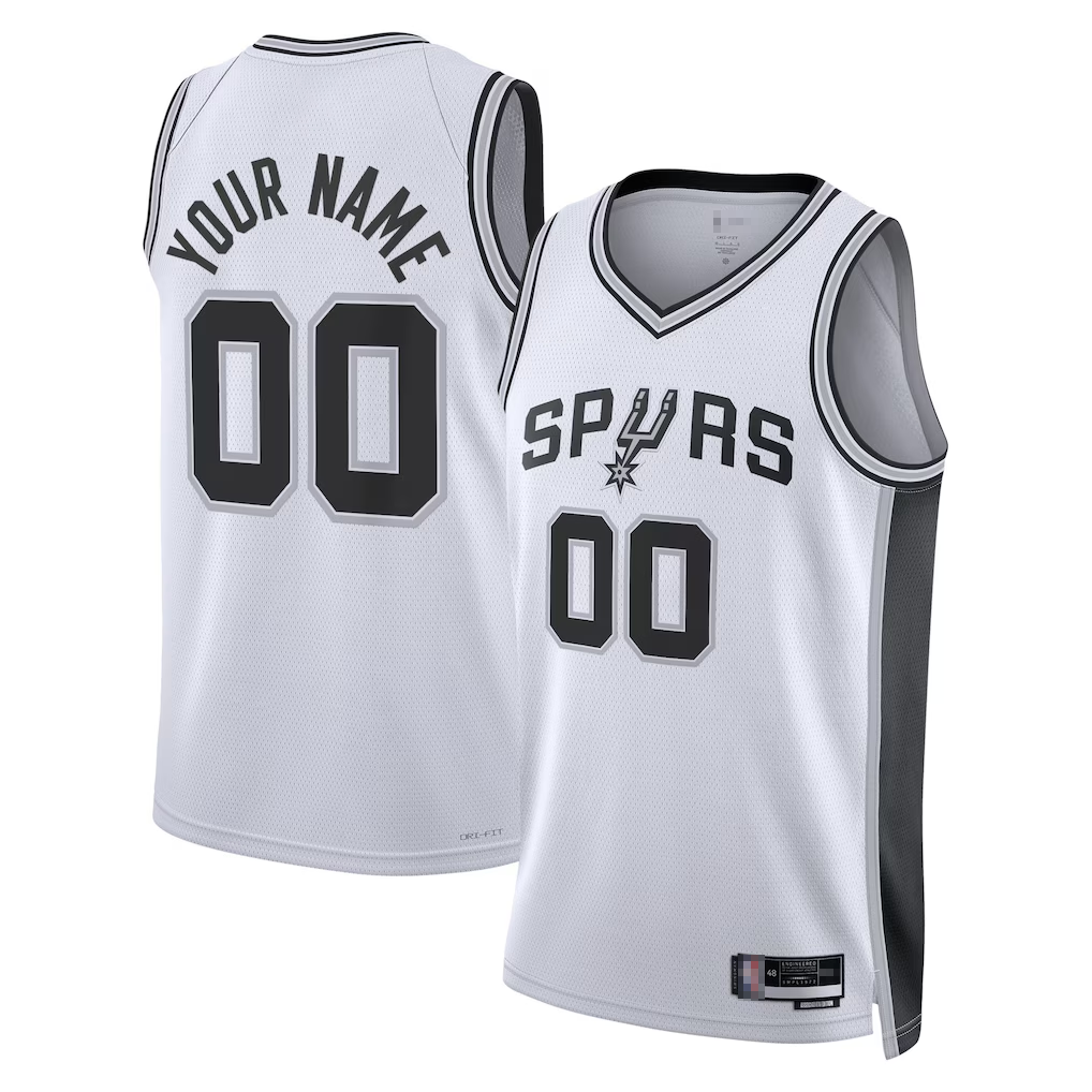 tocy Custom SA.Spurs White Swingman Jerseys - Association Edition