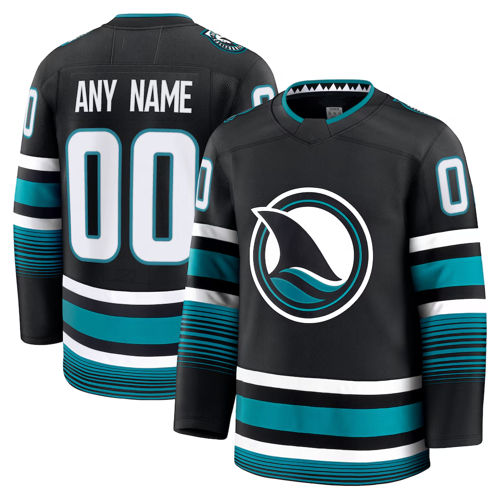 Tocy Custom S.Jose Sharks Black Alternate Premium Jerseys