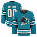 Tocy Custom S.Jose Sharks Teal Home Authentic Pro Jerseys