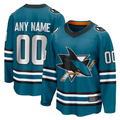 Tocy Custom S.Jose Sharks Teal Home Breakaway Jerseys
