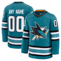 Tocy Custom S.Jose Sharks Teal Home Premium Jerseys