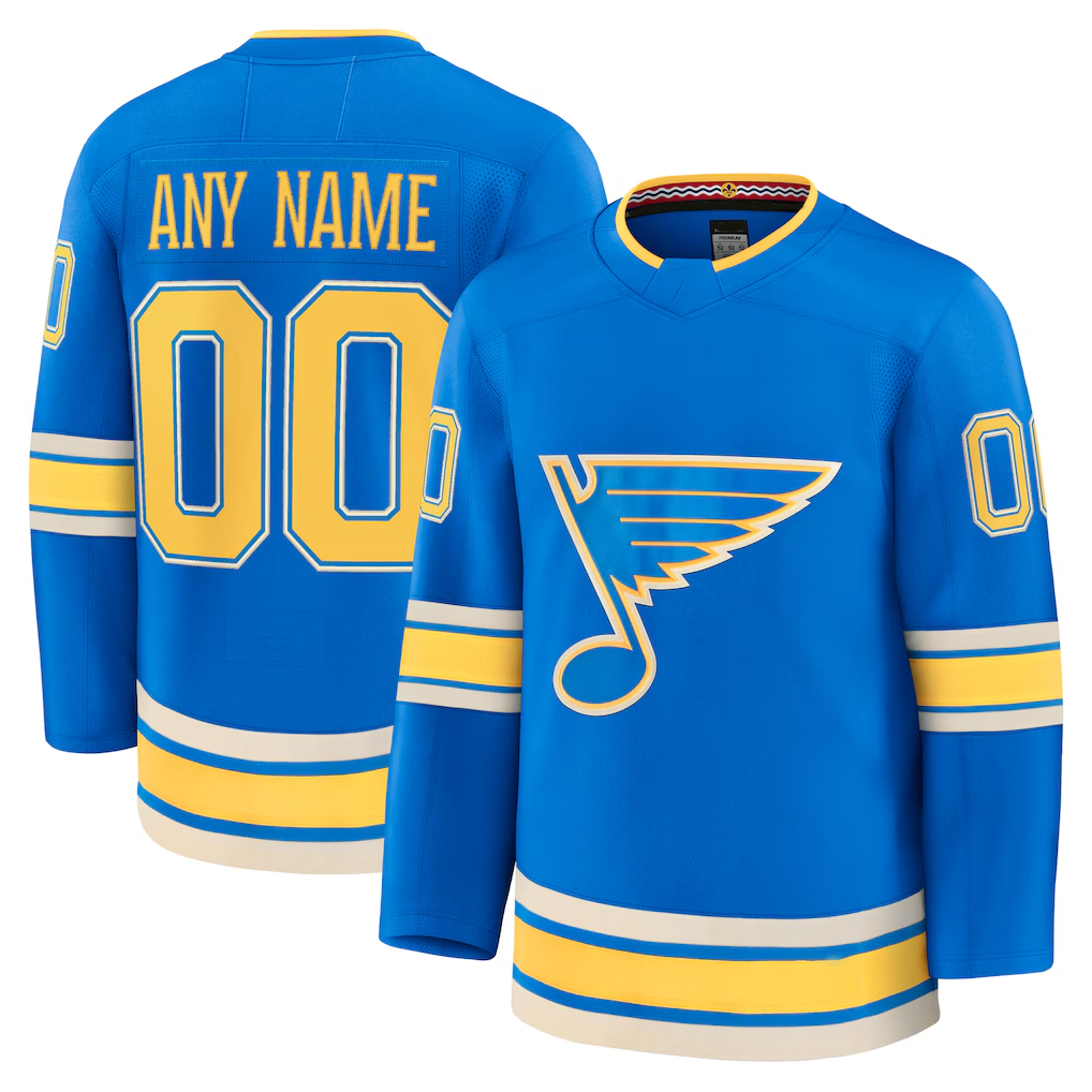 Tocy Custom St.L.Blues Blue Alternate Premium Jerseys