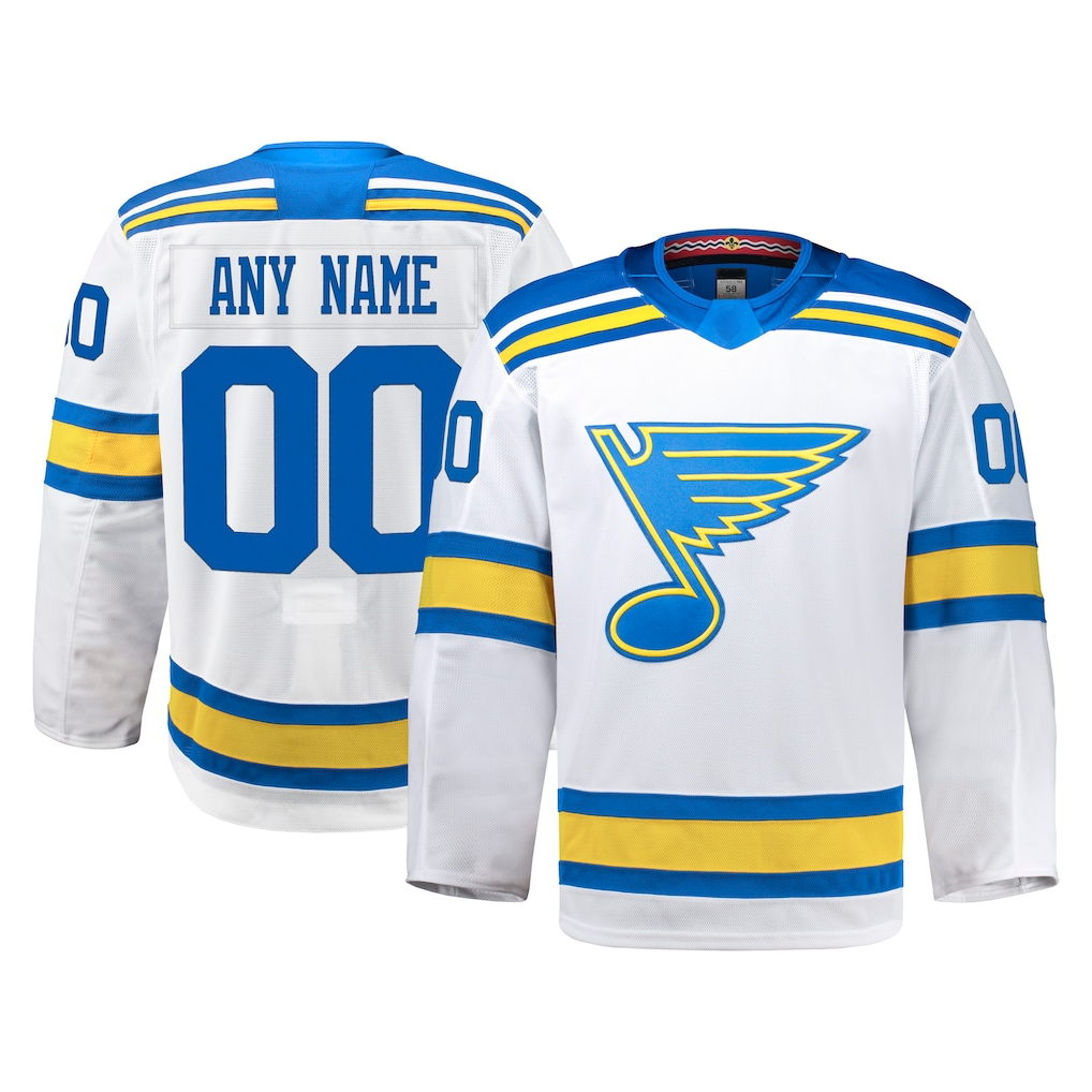 Tocy Custom St.L.Blues White Away Authentic Pro Jerseys