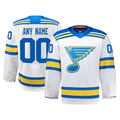 Tocy Custom St.L.Blues White Away Authentic Pro Jerseys