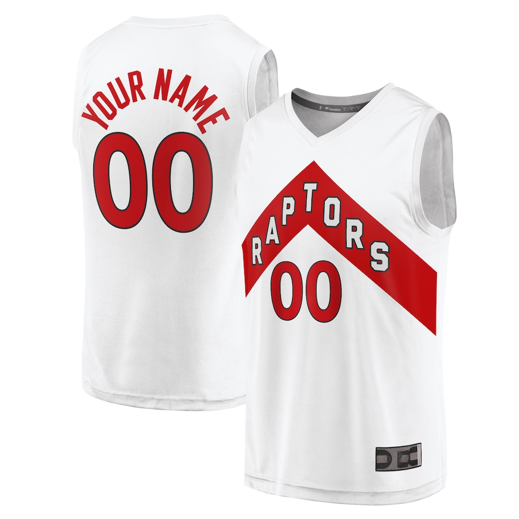 tocy Custom T.Raptors White Fast Break Custom Replica Jerseys - Association Edition