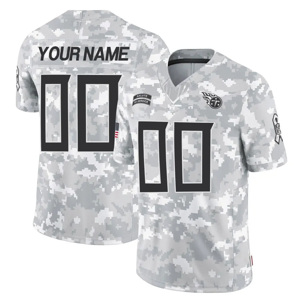 Tocy Custom T.Titans Arctic Camo Limited Salute to Service Home Game Any Name & Numbers Stitched Jerseys