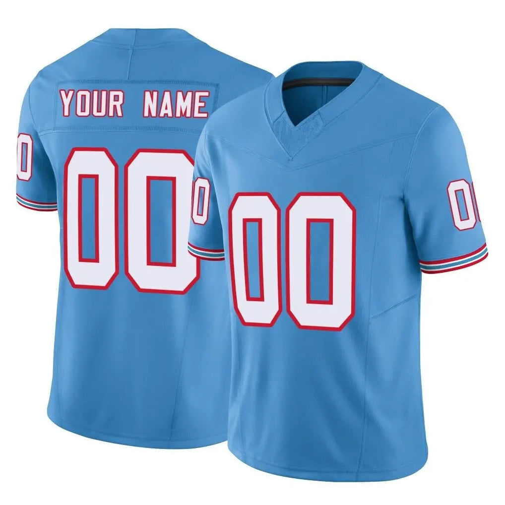 Tocy Custom T.Titans Light Blue Limited Vapor F.U.S.E. Home Game Any Name & Numbers Stitched Jerseys