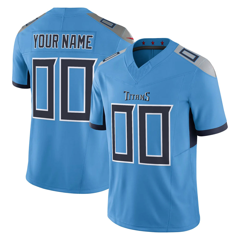 Tocy Custom T.Titans Light Blue Vapor F.U.S.E. Limited Home Game Any Name & Numbers Stitched Jerseys