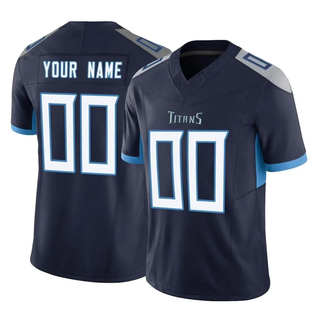 Tocy Custom T.Titans Navy Limited Vapor F.U.S.E. Home Game Any Name & Numbers Stitched Jerseys