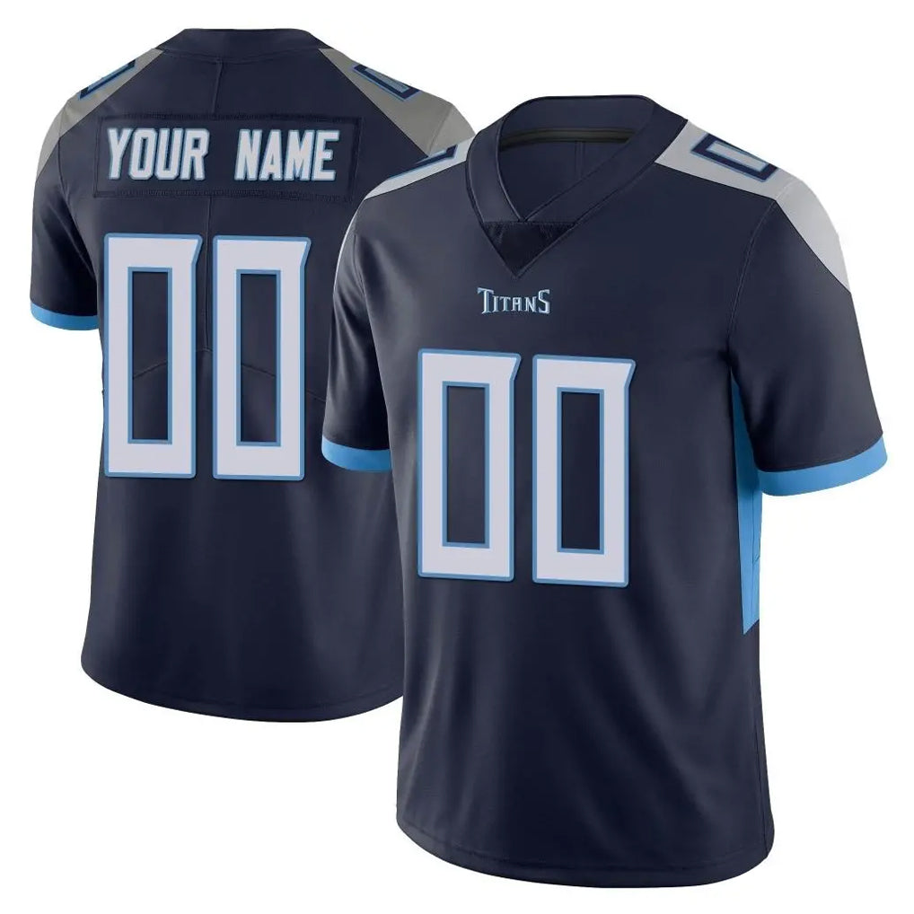 Tocy Custom T.Titans Navy Limited Vapor Untouchable Home Game Any Name & Numbers Stitched Jerseys