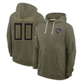 Tocy Custom T.Titans Olive Salute to Service Hoodies Home Game Any Name & Numbers Stitched Jerseys