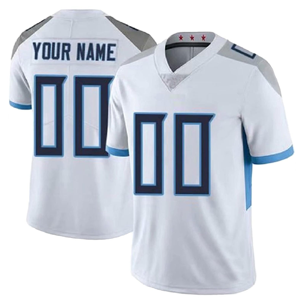 Tocy Custom T.Titans White 2025 Vapor Limited Home Game Any Name & Numbers Stitched Jerseys