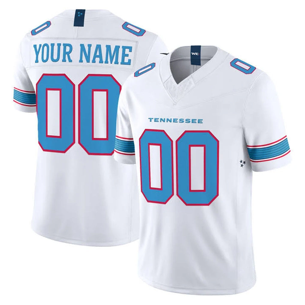 Tocy Custom T.Titans White Limited Vapor F.U.S.E. Home Game Any Name & Numbers Stitched Jerseys