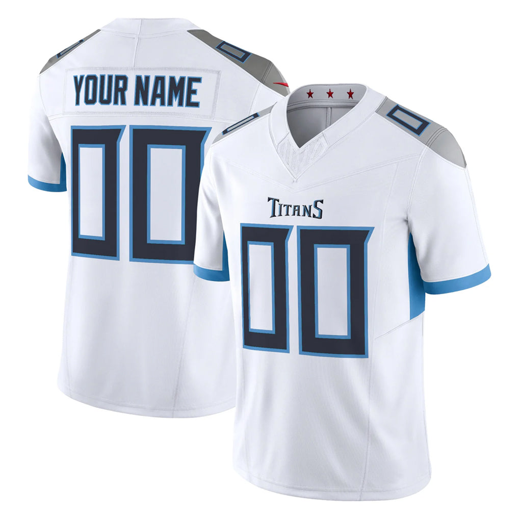 Tocy Custom T.Titans White Vapor F.U.S.E. Limited Home Game Any Name & Numbers Stitched Jerseys