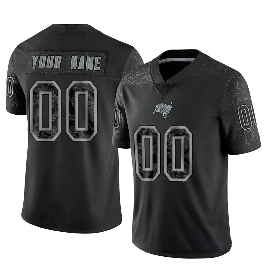 tocy Custom TB.Buccaneers Black RFLCTV Limited Stitched Jerseys