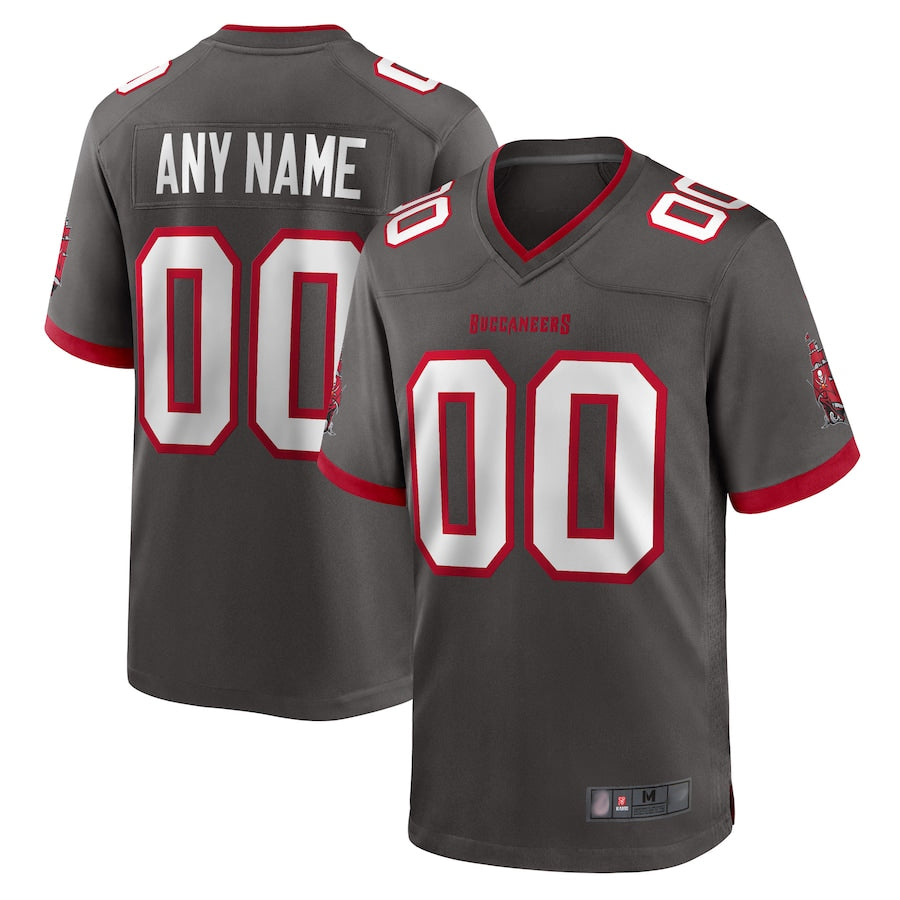 tocy Custom TB.Buccaneers Pewter Home Game Stitched Jerseys