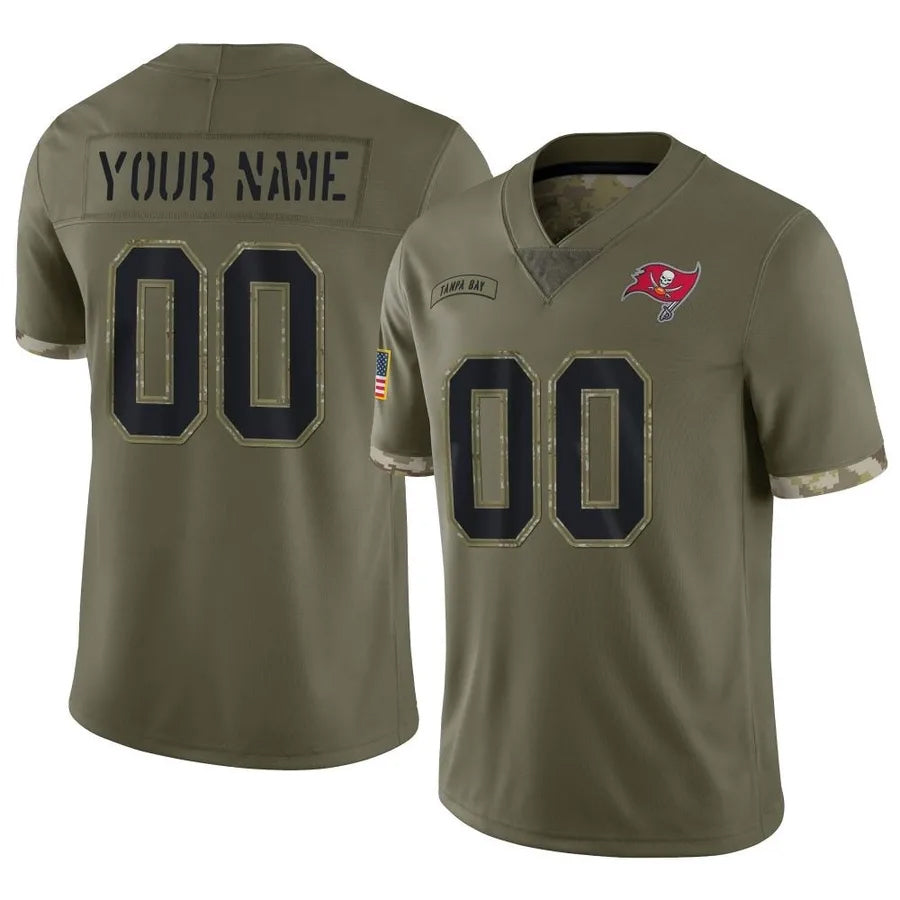 tocy Custom TB.Buccaneers Salute To Service Olive Stitched Jerseys