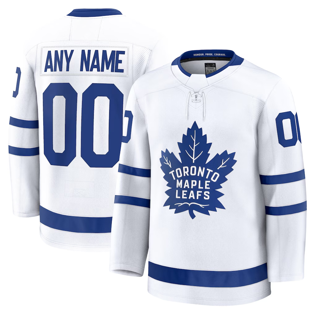 Tocy Custom T.Maple Leafs White Away Premium Jerseys