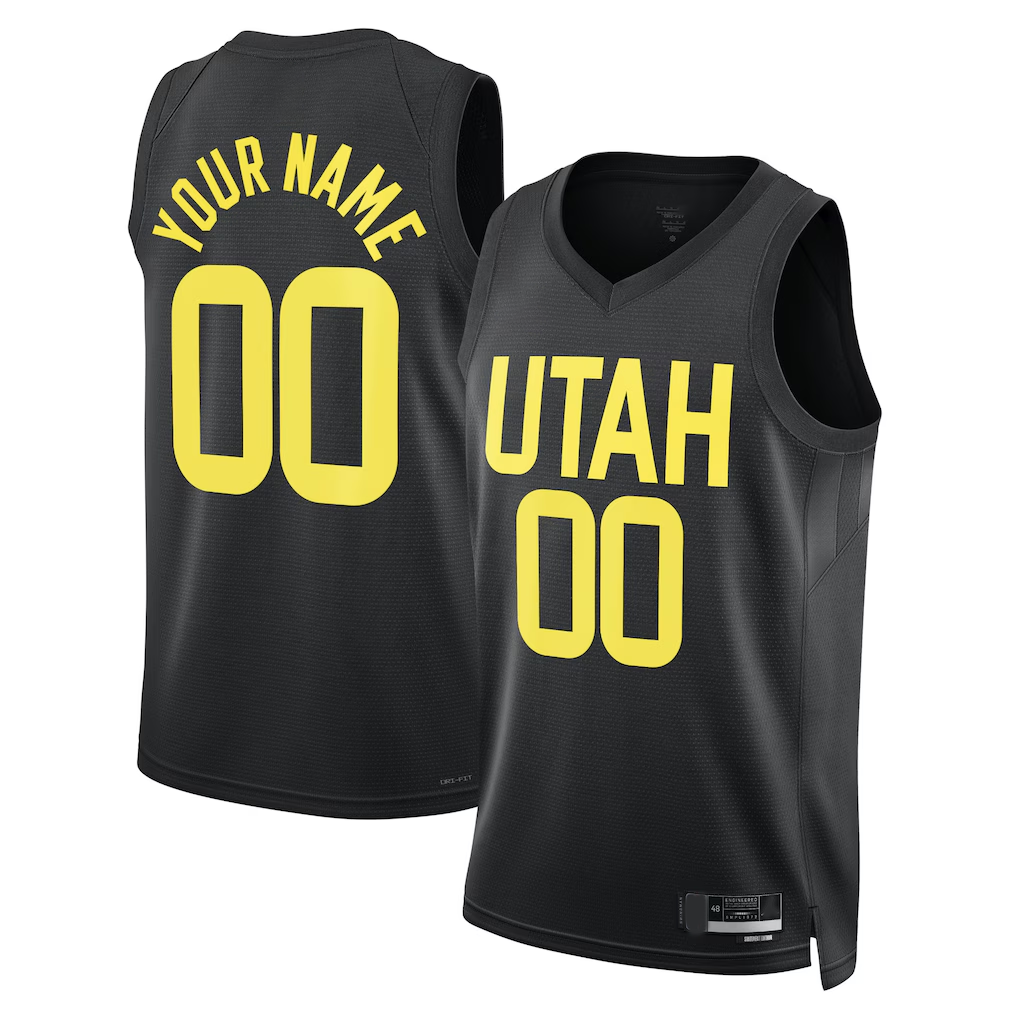 tocy Custom U.Jazz Black 2022-2023 Swingman Jerseys- Statement Edition
