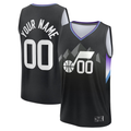 tocy Custom U.Jazz Fanatics Black Fast Break Jerseys - Statement Editio