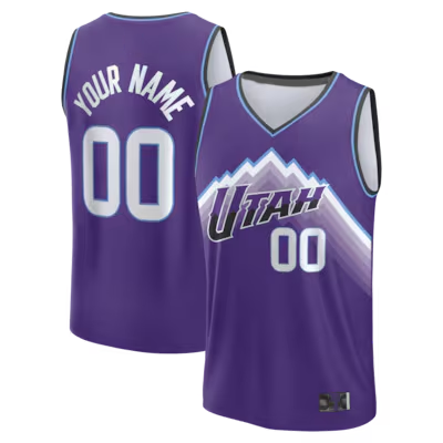 tocy Custom U.Jazz Fanatics Purple Fast Break Replica Custom Jerseys - Icon Edition