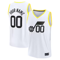 tocy Custom U.Jazz Fanatics White Fast Break Replica Jerseys - Association Edition -1