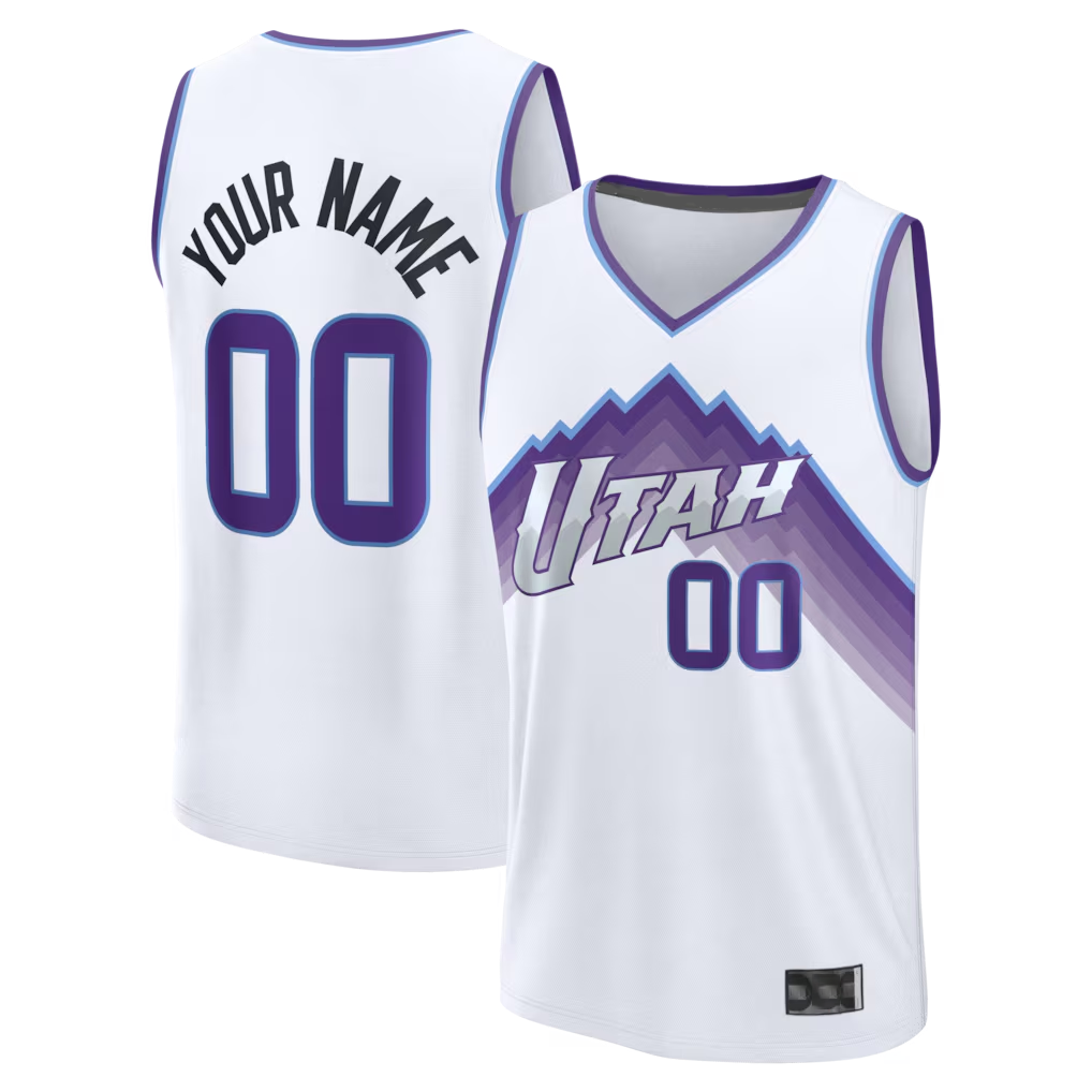 tocy Custom U.Jazz Fanatics White Fast Break Replica Jerseys - Association Edition